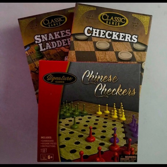 Family Game Lot Chinese Checkers + Snakes & Ladders + Original Checkers Classic - Picture 1 of 7